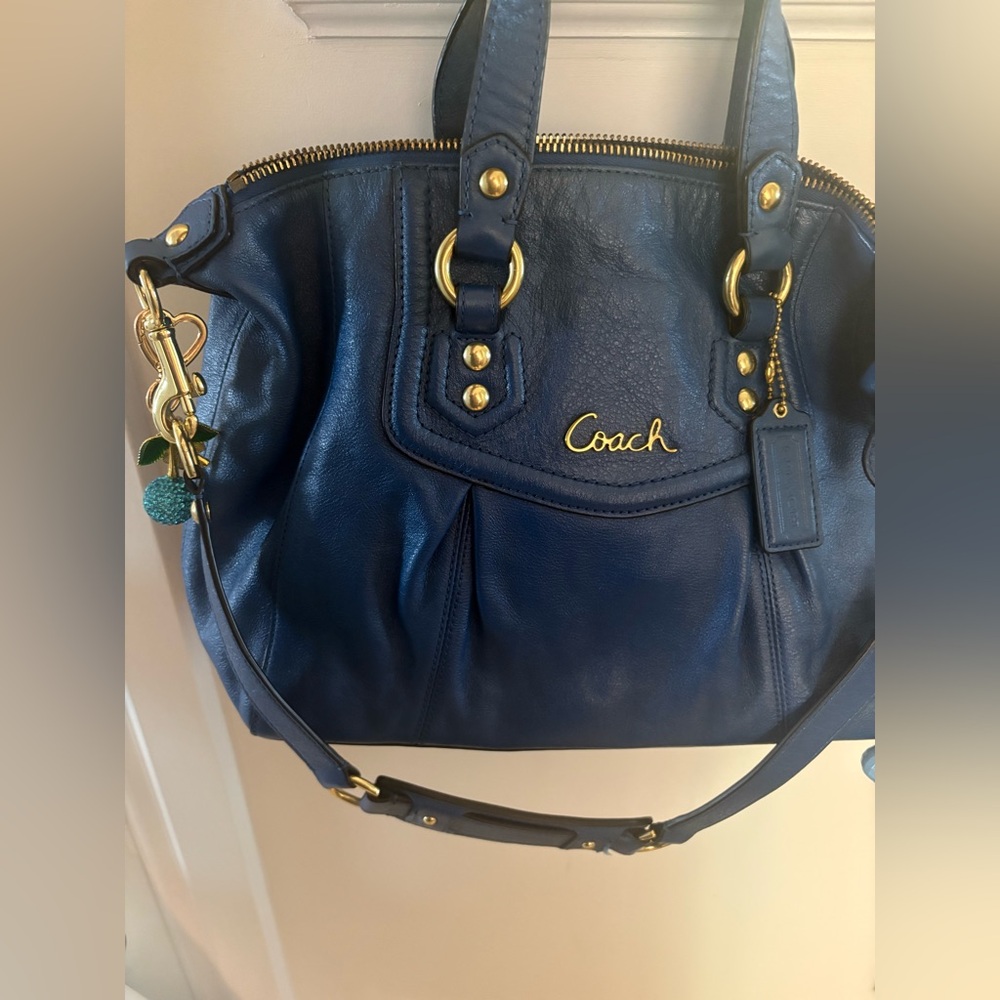Coach carry all Blue Leather Women's Bag